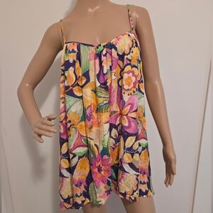 Boys +Arrows Vibrant Floral Trapeze Mini Dress